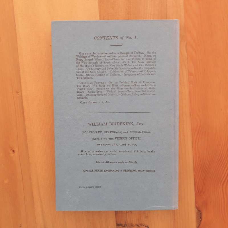 The South African Journal. No. II. March-April, 1824. Vol. I.