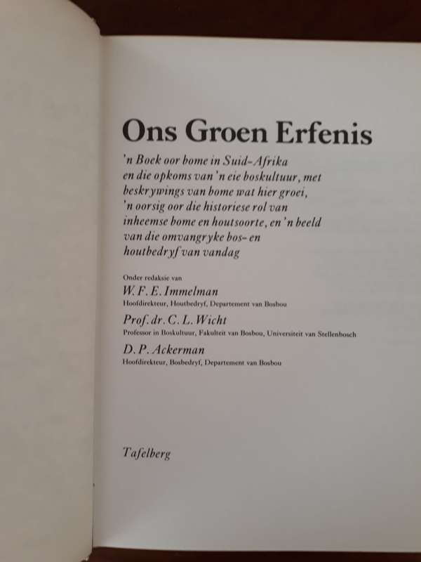 Ons Groen Erfenis : Die Boomboek van Suid-Afrika