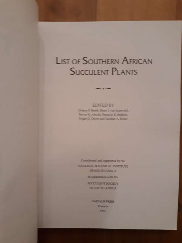 List of Southern African Succulent Plants