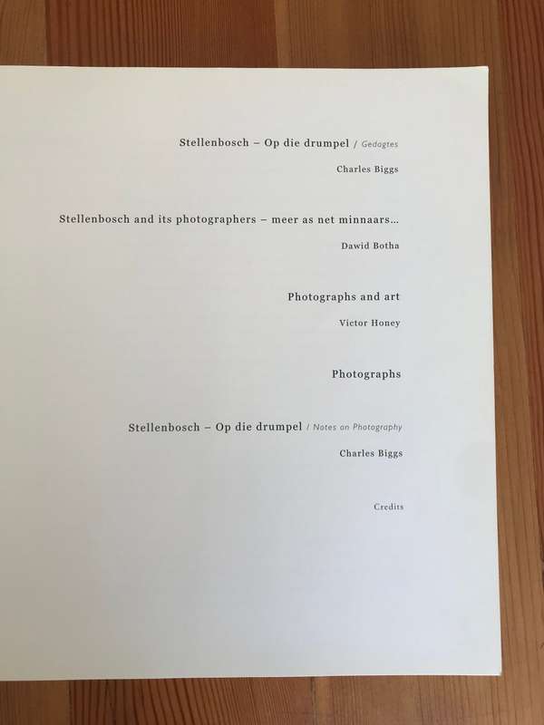 Stellenbosch - Op die Drumpel (photographs by Charles Biggs)