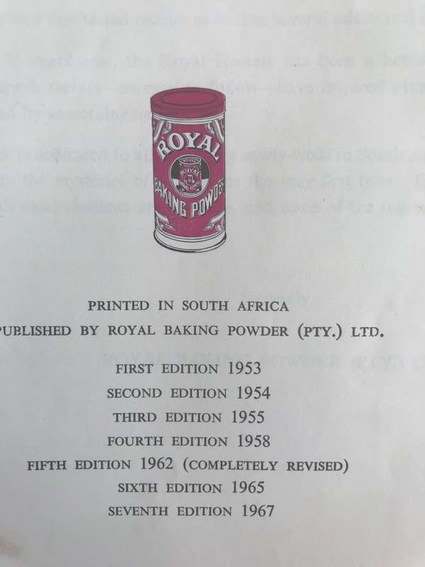 The Royal Hostess - South Africa's own Cook Book - Seventh Edition 1967