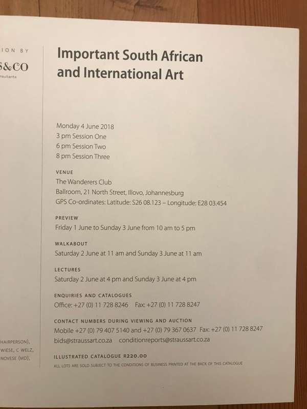 Strauss & Co. South African & International Art 4 June 2018