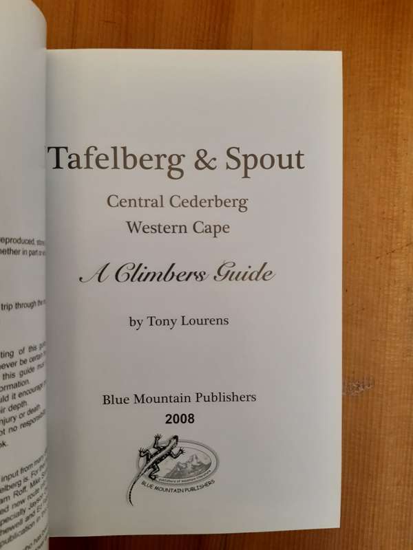 Tafelberg and Spout  A climbers guide to the Central Cederberg