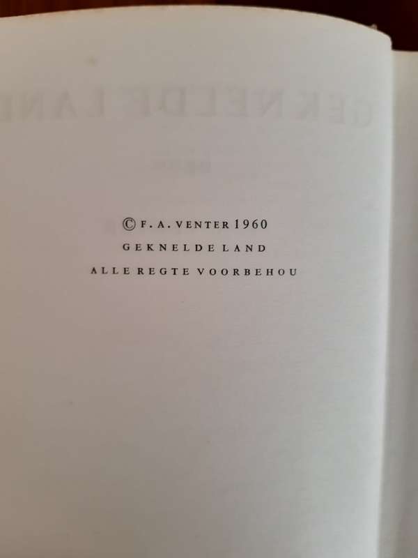 F A Venter: Geknelde Land, Offerland, Bedoelde Land, Gelofteland