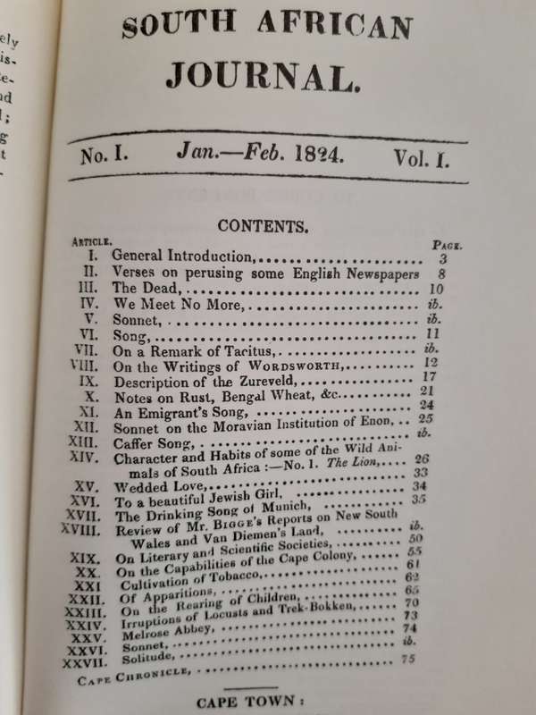 South African Journal; No. I. Jan- Feb, 1824