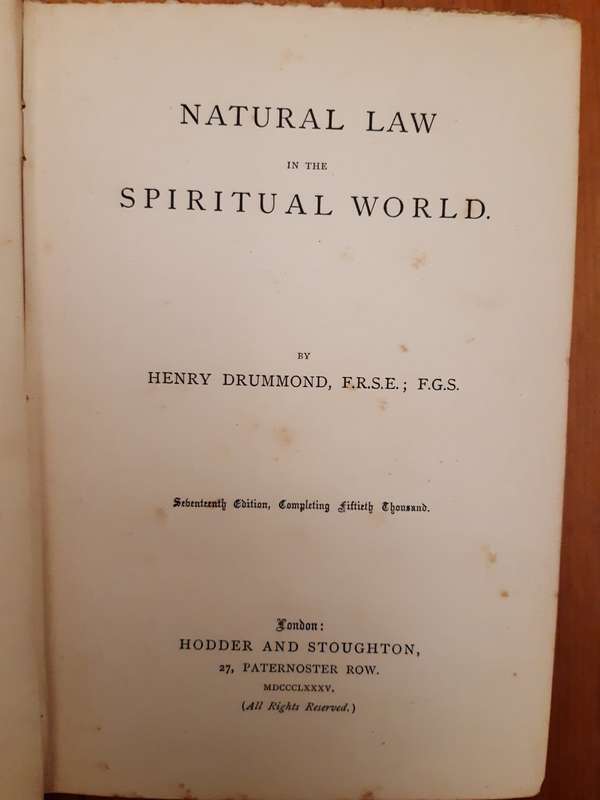 Natural Law in the Spiritual World