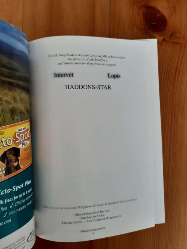 SA Wingshooters Handbook on Wingshooting