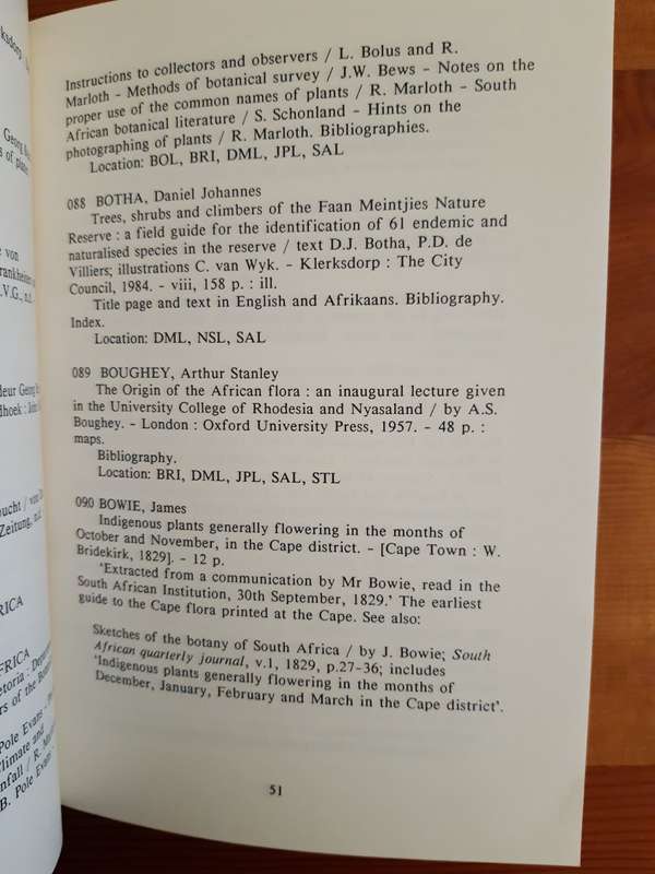 Southern African Botanical Literature 1600 - 1988 (SABLIT) Grey Bibliographies No. 16