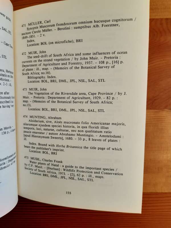Southern African Botanical Literature 1600 - 1988 (SABLIT) Grey Bibliographies No. 16
