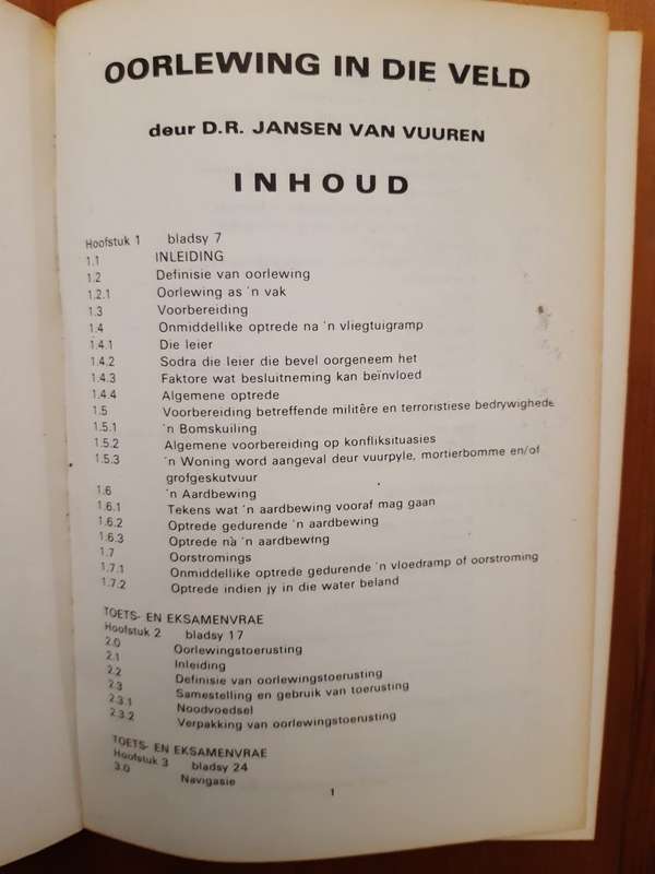 Oorlewing in die veld - Daniël Rudolph Janse Van Vuuren