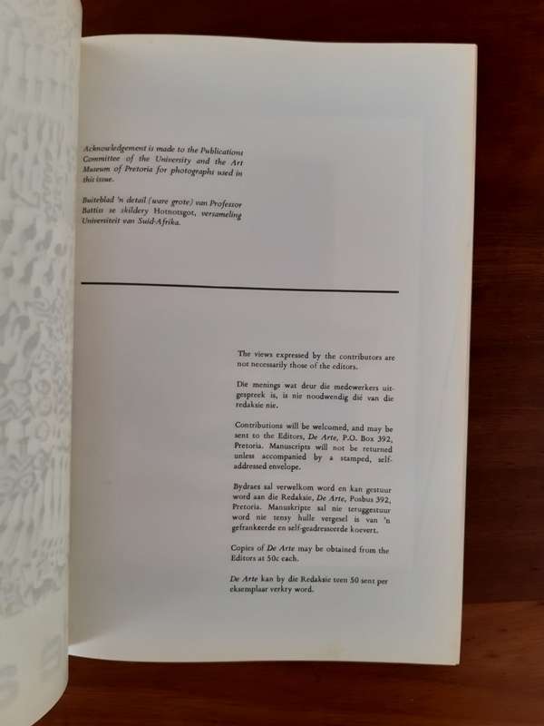 *HALF PRICE SALE!* De Arte  No 10 (October 1971) Edition focussed on Walter Battiss