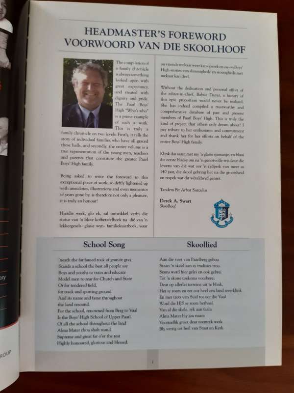Paarl Boys' High School - Hoer Jongenskool Paarl - Biografiese Woordeboek - Biographical Dictionary
