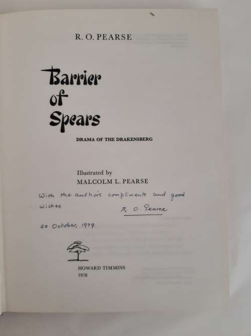 *HALF PRICE SALE!* *SIGNED* Barrier of Spears: Drama of the Drakensberg