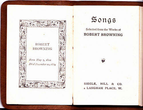 Songs selected from the works of Robert Browning - a Langham Booklet {Small (64 x 94mm)}