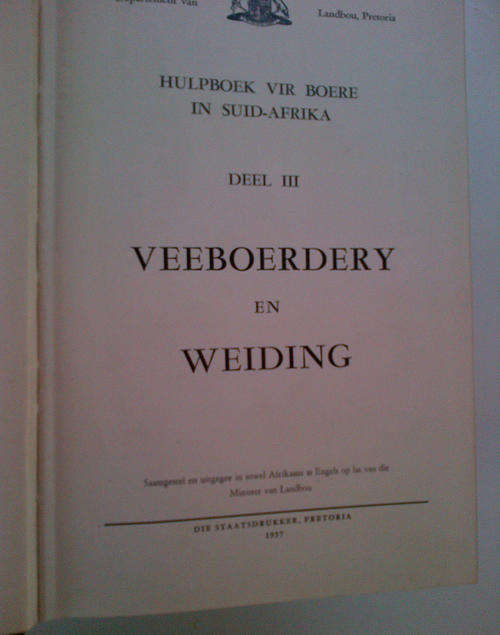 Hulpboek vir Boere in Suid-Afrika Deel I, II, III (1957)