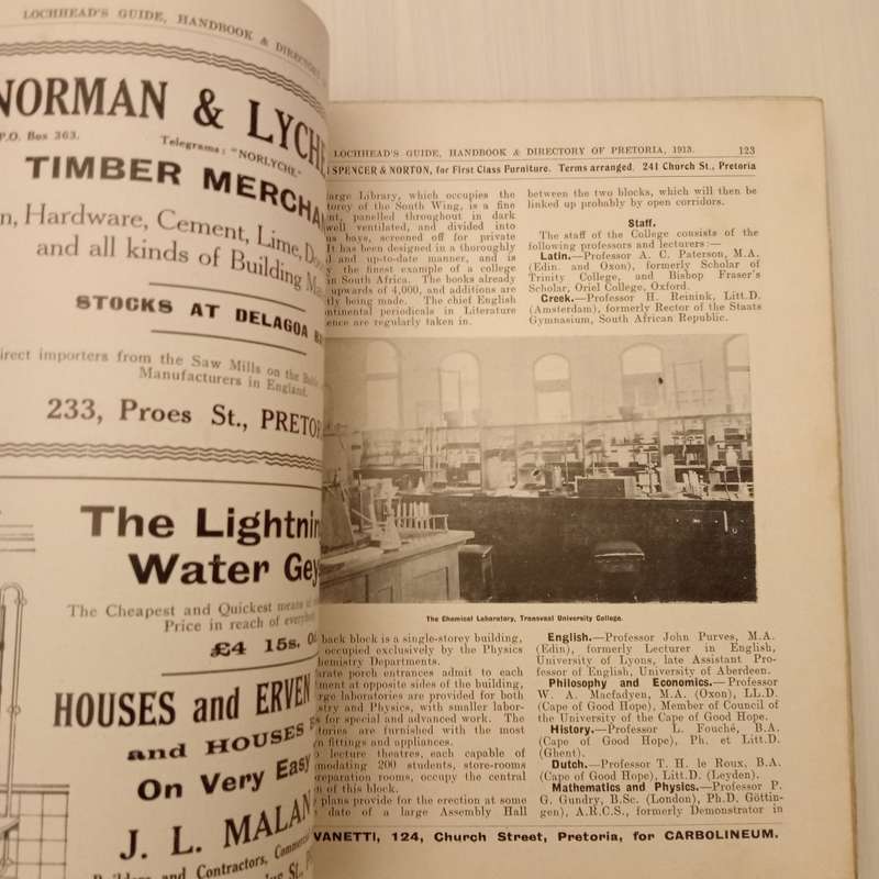 Lochhead`s Guide, Hand-Book and Directory of Pretoria 1913
