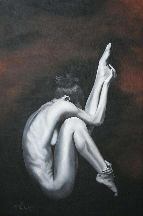 Original by Mario Pelser - Canvas (Monotone Ballerina) - 800 x 600 x 50mm - HANG AS IS!