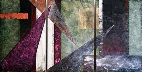 Original by Mario Pelser - 3 panel (Modern Abstract painting) Vibrant colors - size 1020 x 530