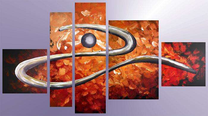 Original by Mario Pelser - Abstract 5 Panel Group Painting - size 1370 x 745