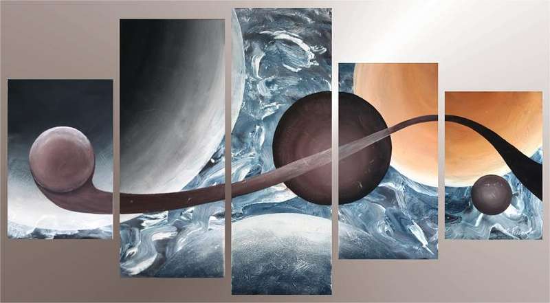 Original by Mario Pelser - Abstract 5 Panel Group Painting - size 1185 x 640