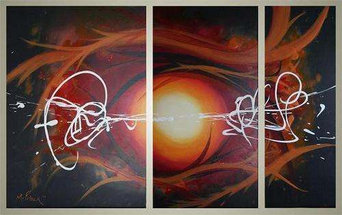 Original by Mario Pelser - Abstract  - 3 Panel Group Painting - size 980 x 595