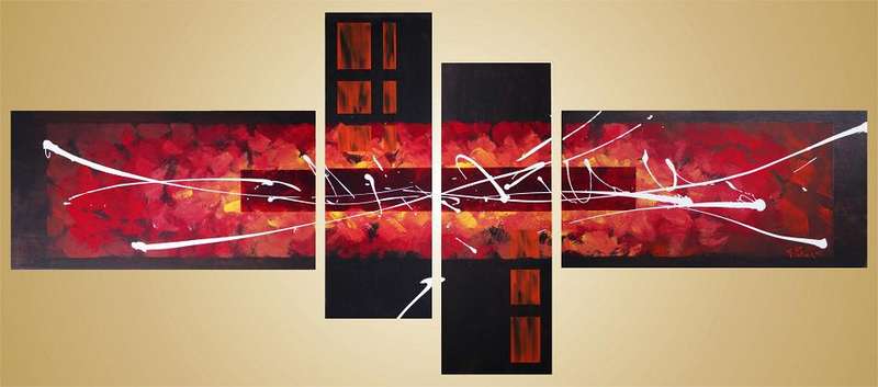 Original by Mario Pelser - Abstract  - 4 Panel Group Painting - size 1680 x 700