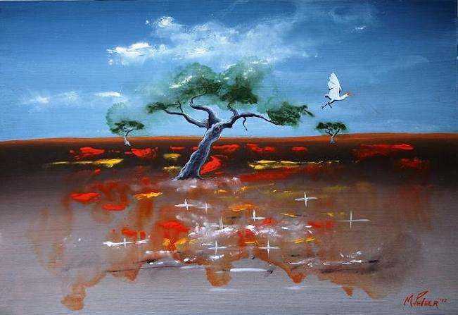 Original by Mario Pelser - Abstract Landscape - size 600 x 410