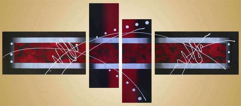 Original by Mario Pelser - Abstract  - 4 Panel Group Painting - size 1680 x 700