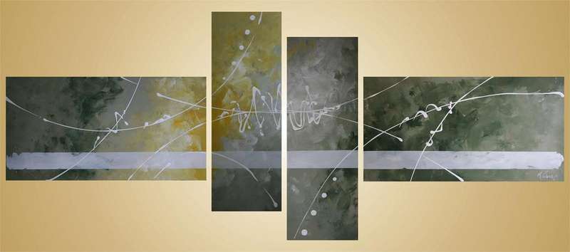Original by Mario Pelser - Abstract  - 4 Panel Group Painting - size 1680 x 700
