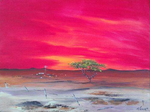 Investment Artwork - Original Mario Pelser (1976-) "Landscape Sunset"  80cm x 60cm