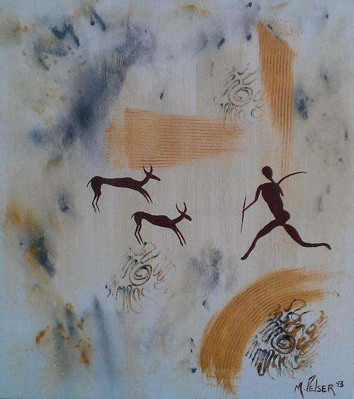 Investment Artwork - Original Mario Pelser (1976-) "Rock Art 3" 45cm x 50cm