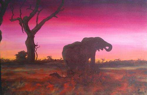 INVESTMENT ARTWORK - Original Mario Pelser (1976-) "Daylight fading" 80cm x 60cm