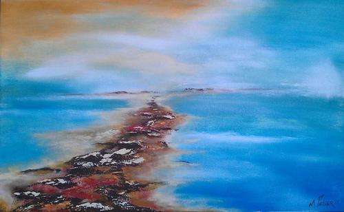 INVESTMENT ARTWORK - Original Mario Pelser (1976-) "Abstract Seascape" 80cm x 50cm