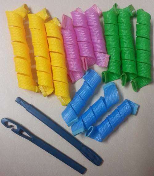 3 ON AUCTION!!!18 Pcs DIY Magic Hair Curlers Curl Spiral Ringlets Leverage Rollers