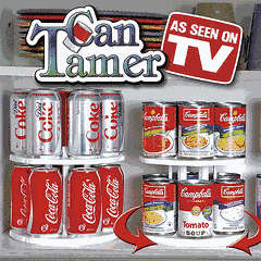 CAN-TAMER TWO-TIER FOOD & BEVERAGE CAN CAROUSEL. A MUST FOR ALL KITCHENS!!