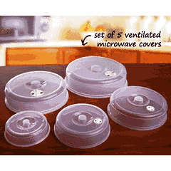 Ventilated Nesting MICROWAVE COVERS -----Set of 5