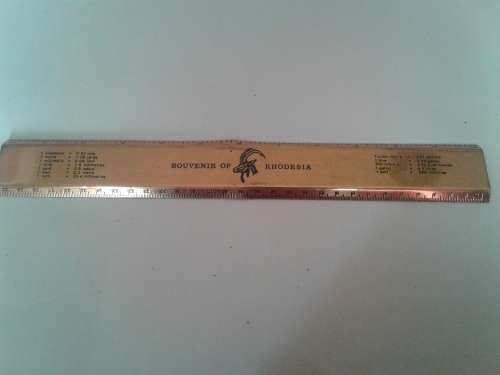 SOUVINIR OF RHODESIA COPPER RULER-SEE DETAILS