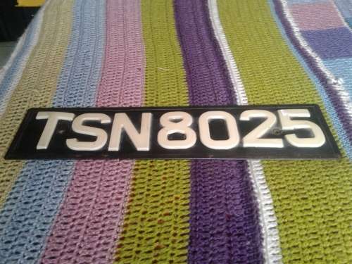 EXTREMELY RARE VINTAGE METAL BACK NUMBERPLATE
