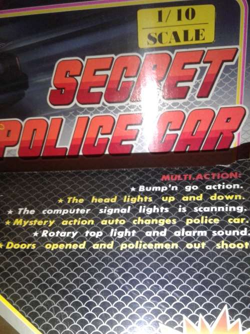VINTAGE BATTERY OPERATED SECRET POLICE CAR (1988)SCALE 1/10