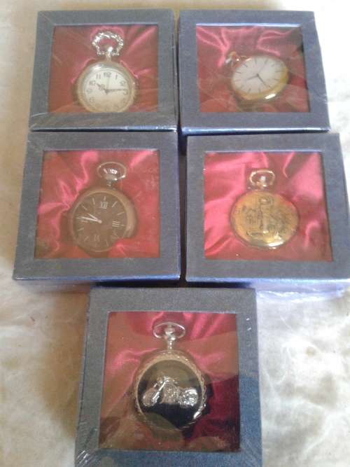 5 X STUNNING CLASSIC METAL QUARTZ POCKETWATCH  (TO CHOOSE OR TAKE ALL )