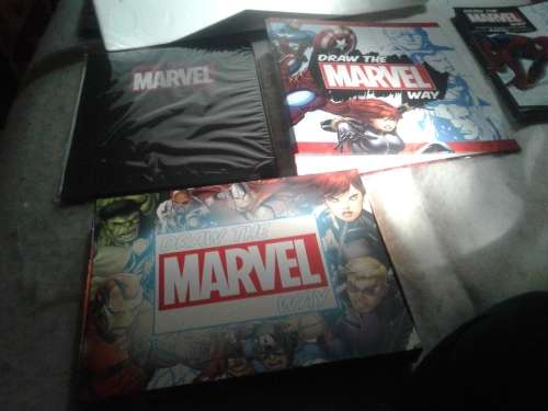 17mPIECES OF DRAW THE MARVEL WAY,INCL.MAGAZINES,FILE, ,STENCIL,PAINT AND PENS_ONE BID