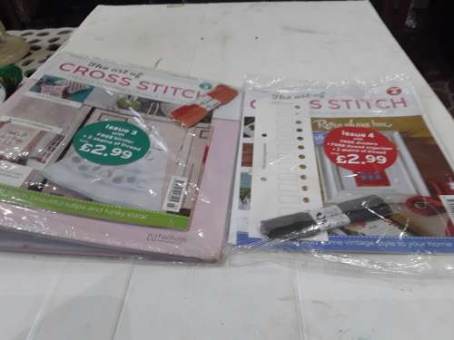 8 ISSUES OF THE ART OF CROSS STITCH  INCL.PATTERNS,COTTONS ,FILE ETC(26 PIECES)ONE BID