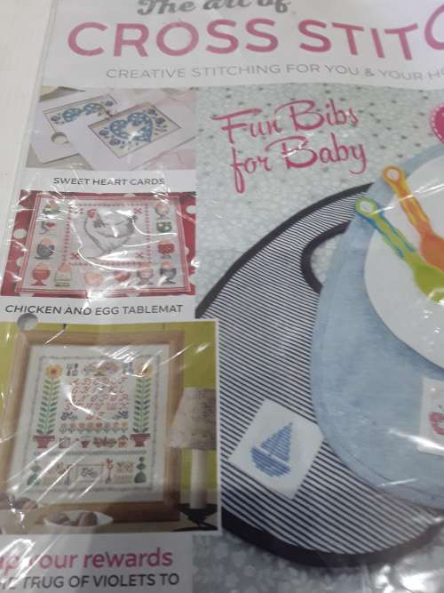 8 ISSUES OF THE ART OF CROSS STITCH  INCL.PATTERNS,COTTONS ,FILE ETC(26 PIECES)ONE BID