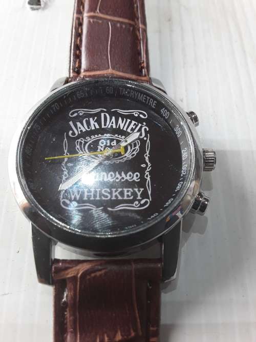 LEATHER STRAP JACK DANIELS WRISTWATCH(WORKING)