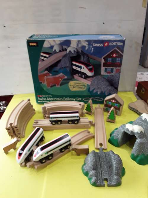 SWISS MOUNTAIN BRIO RAILWAY SET WITH WOODEN TRACKS(COMPLETE)-UNUSED