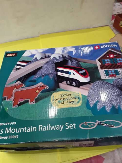 SWISS MOUNTAIN BRIO RAILWAY SET WITH WOODEN TRACKS(COMPLETE)-UNUSED