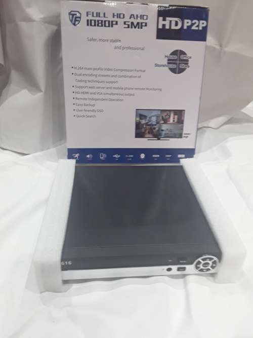 16 CHANNELS AHD,1080P-5MP DVR,INCL.POWER SUPPLY, REMOTE AND MOUSE