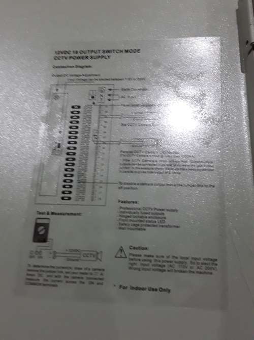 12 VDC,18 OUTPUT SWITCH MODE CCTV POWER SUPPLY
