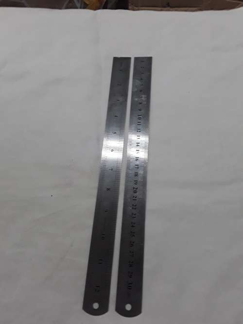 SET OF 5 STAINLESS STEEL RULERS(30 CM)WITH REVERSIBLE INCH SIZE