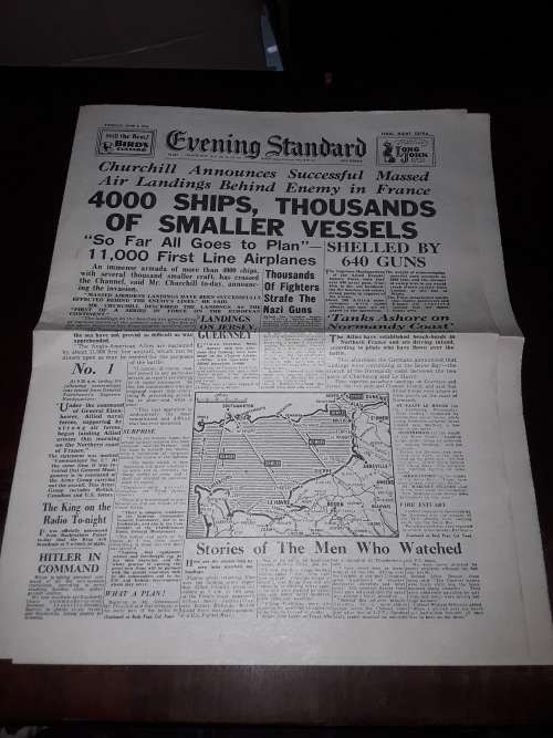 COMPLETE NEWSPAPER ARTICLE ON THE SECRET OF THE INVASION NAVY(ARMIES)AND HITLER-JUNE 1944